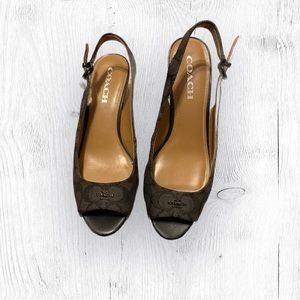 Coach Slingback Wedge Heels in Size 8.5 US